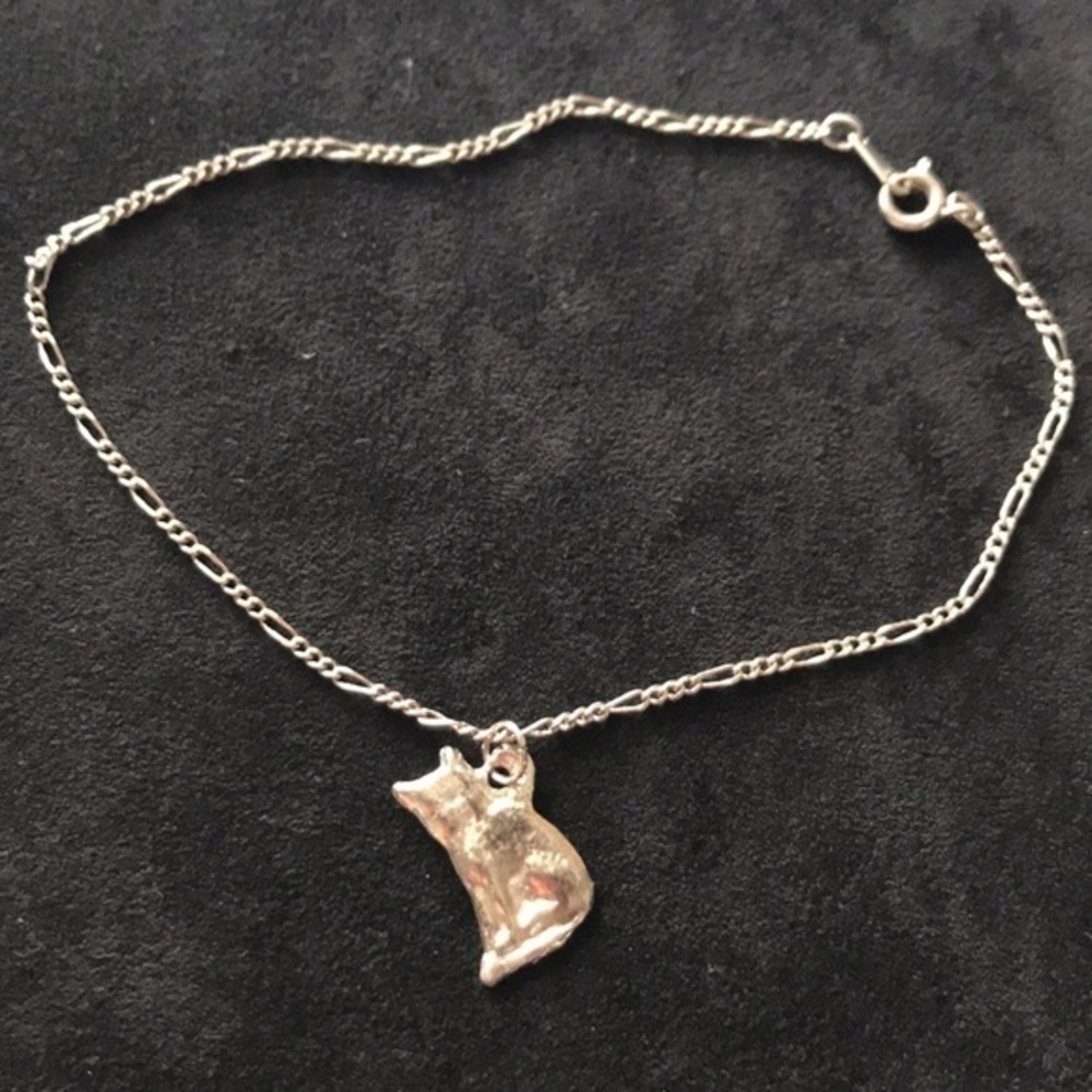 Cute 925 silver adorable kitty bracelet